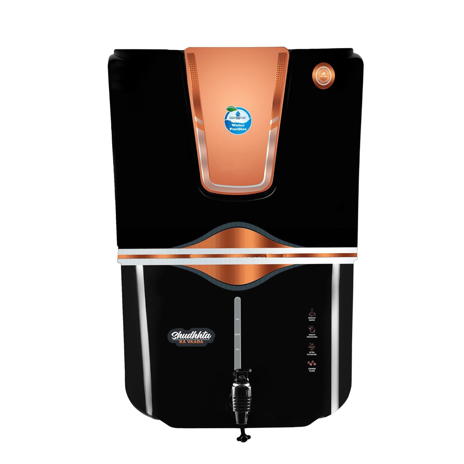 AQUA D PURE Copper RO WatePurifier with UV, UF and TDS Controller | 12Liter | Fully Automatic Function and Best For Home and